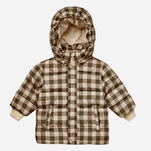 Rylee + Cru Black and White Checkered Puffer Jacket